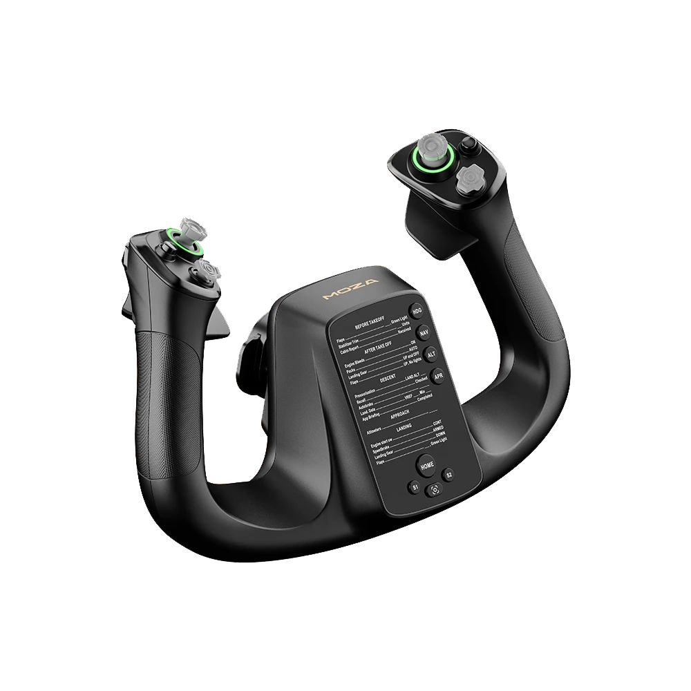Moza Racing MFY Yoke linkse vooraanzicht voor flight simulator