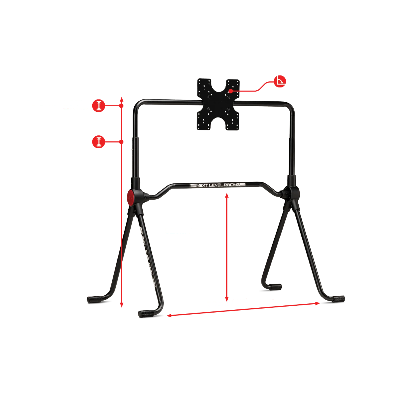 Voorkant in detail - Next Level Racing Lite Free Standing Monitor Stand