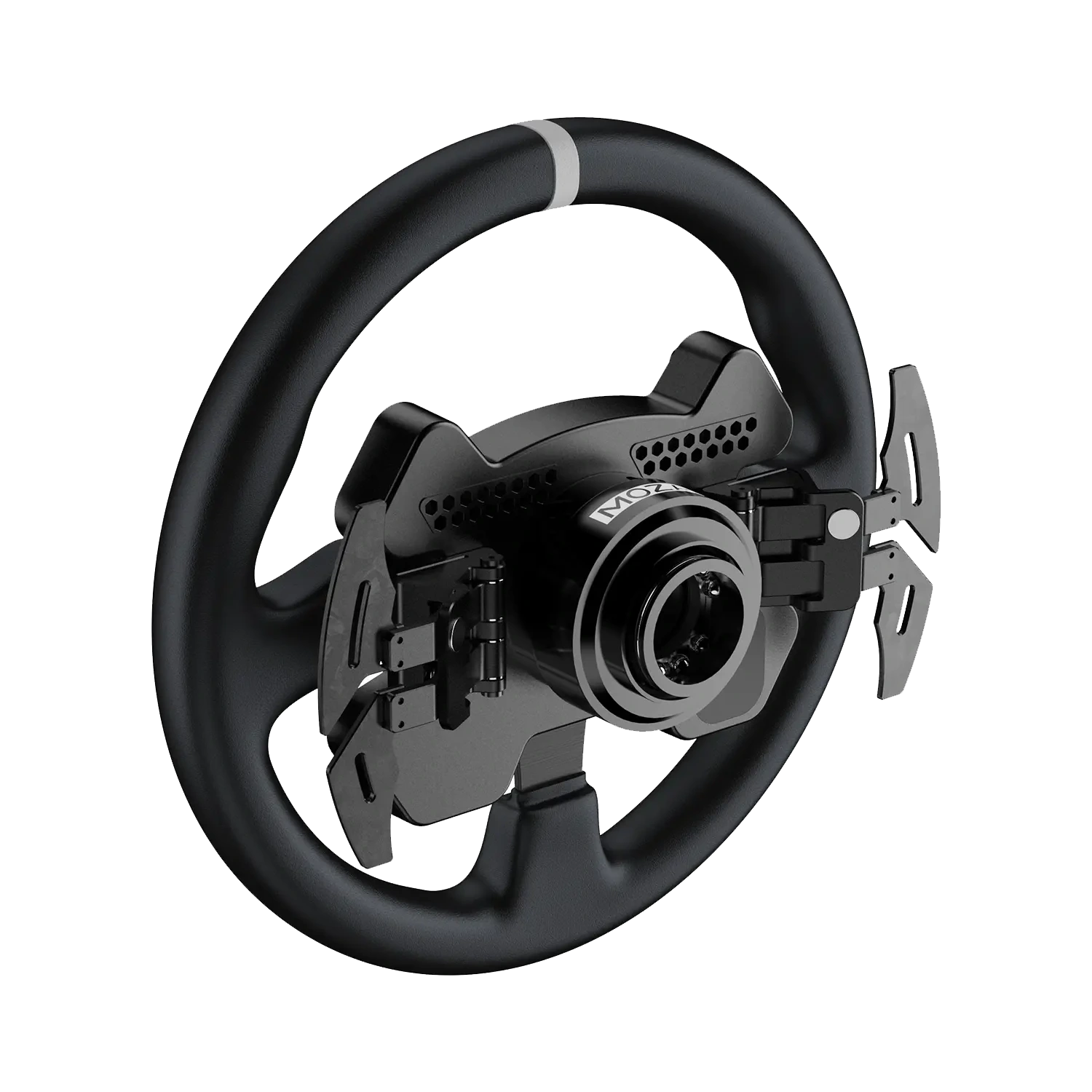 Moza Racing CS V2P steering wheel rear view with quick release system