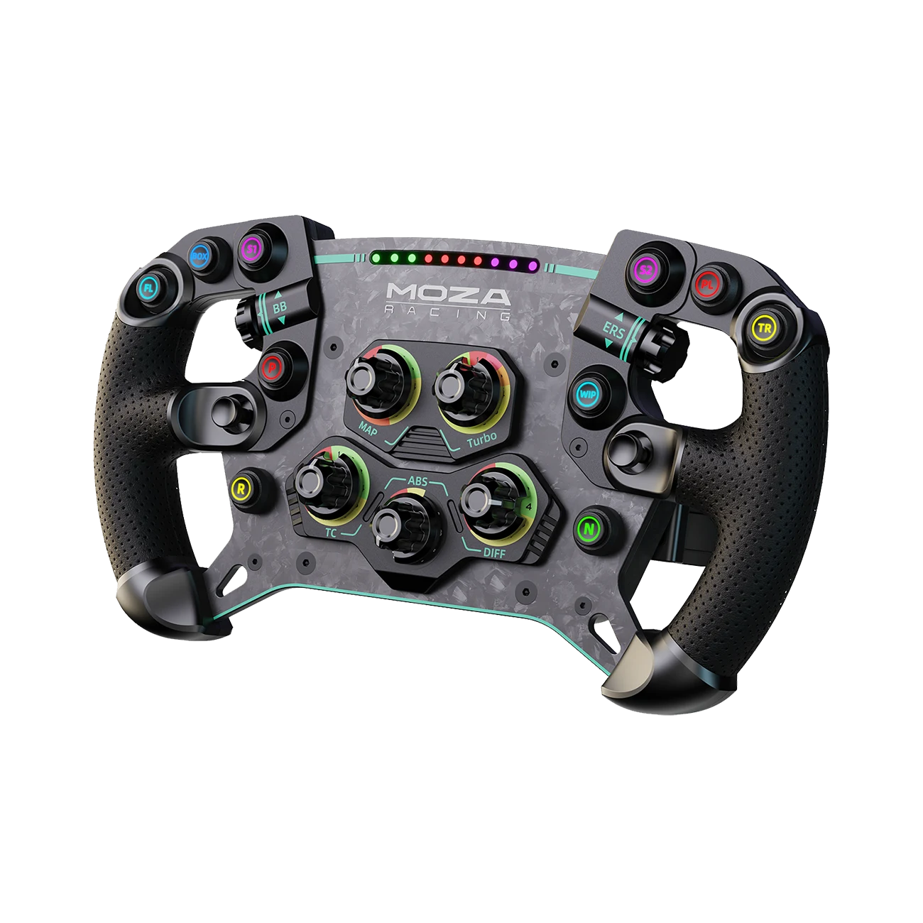 Moza Racing GS V2P steering wheel microfiber leather grip detail