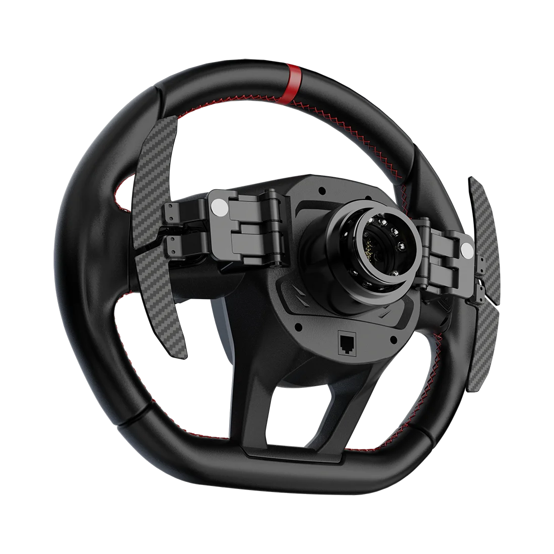 Moza Lamborghini Revuelto simracing Wheel achterzijde schuin met quick release