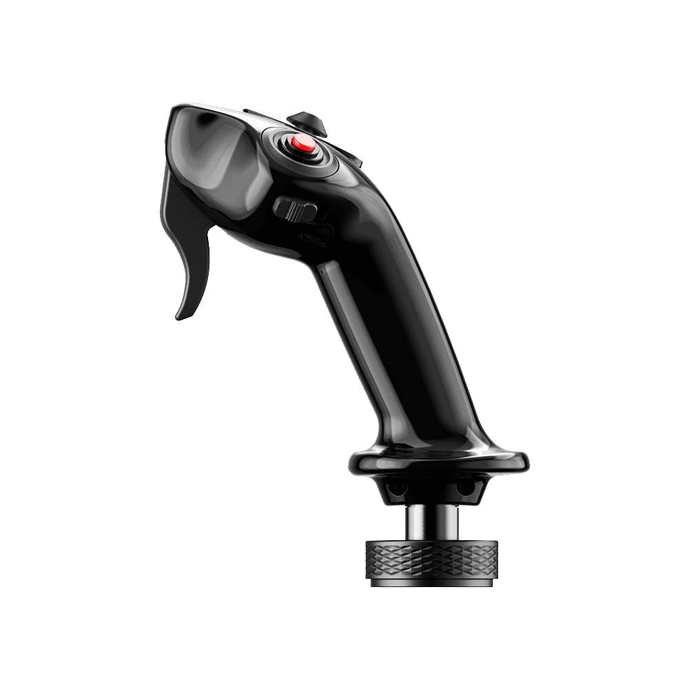 Moza Racing MA3X flightstick zijaanzicht met trigger en knop