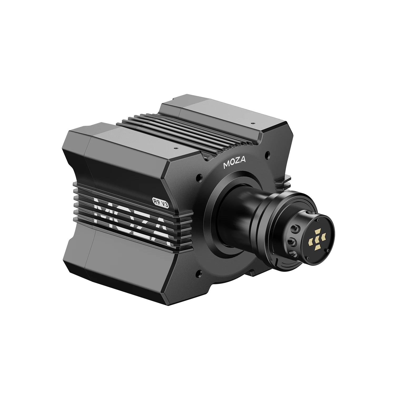 MOZA Racing R9 V3 direct drive wheelbase front angled view