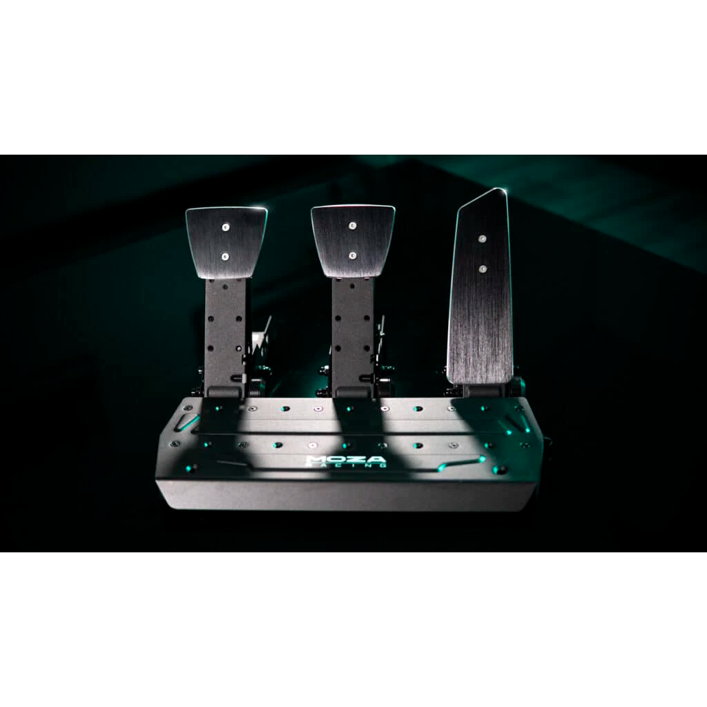 Moza Racing SR-P pedals complete sim racing pedal set front view