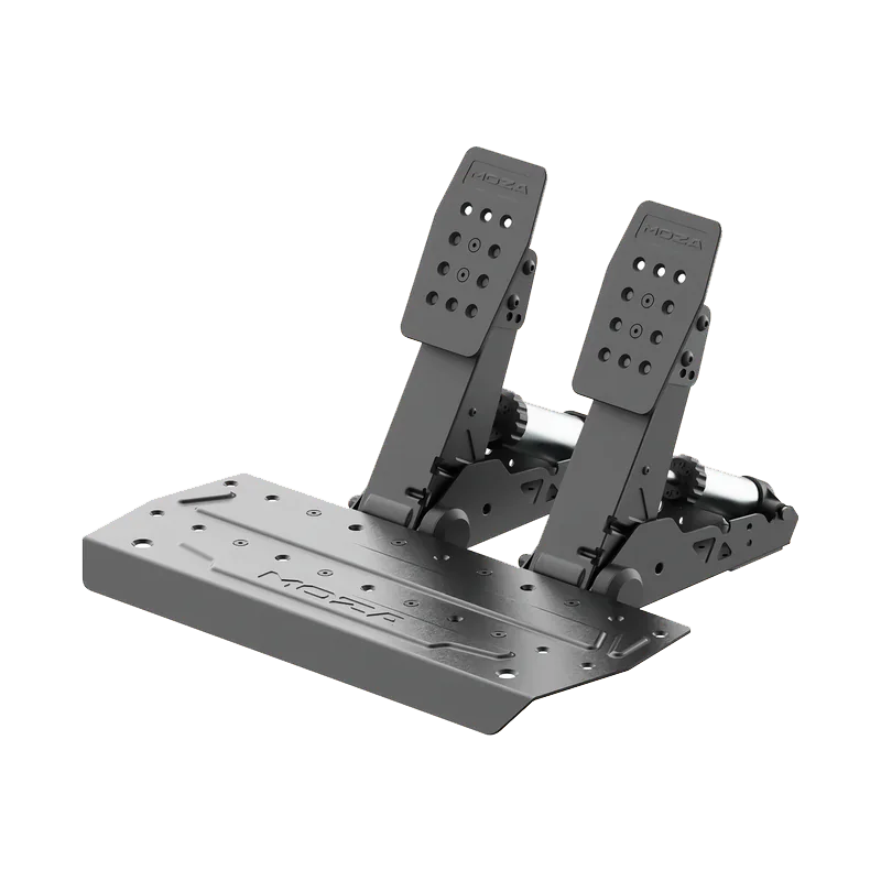 Zijaanzicht van de Moza SRP2 sim racing pedalen