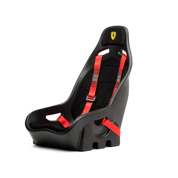 Next Level Racing Elite ES1 Scuderia Ferrari Edition sim racing stoel schuin van rechtsvoor bekeken.