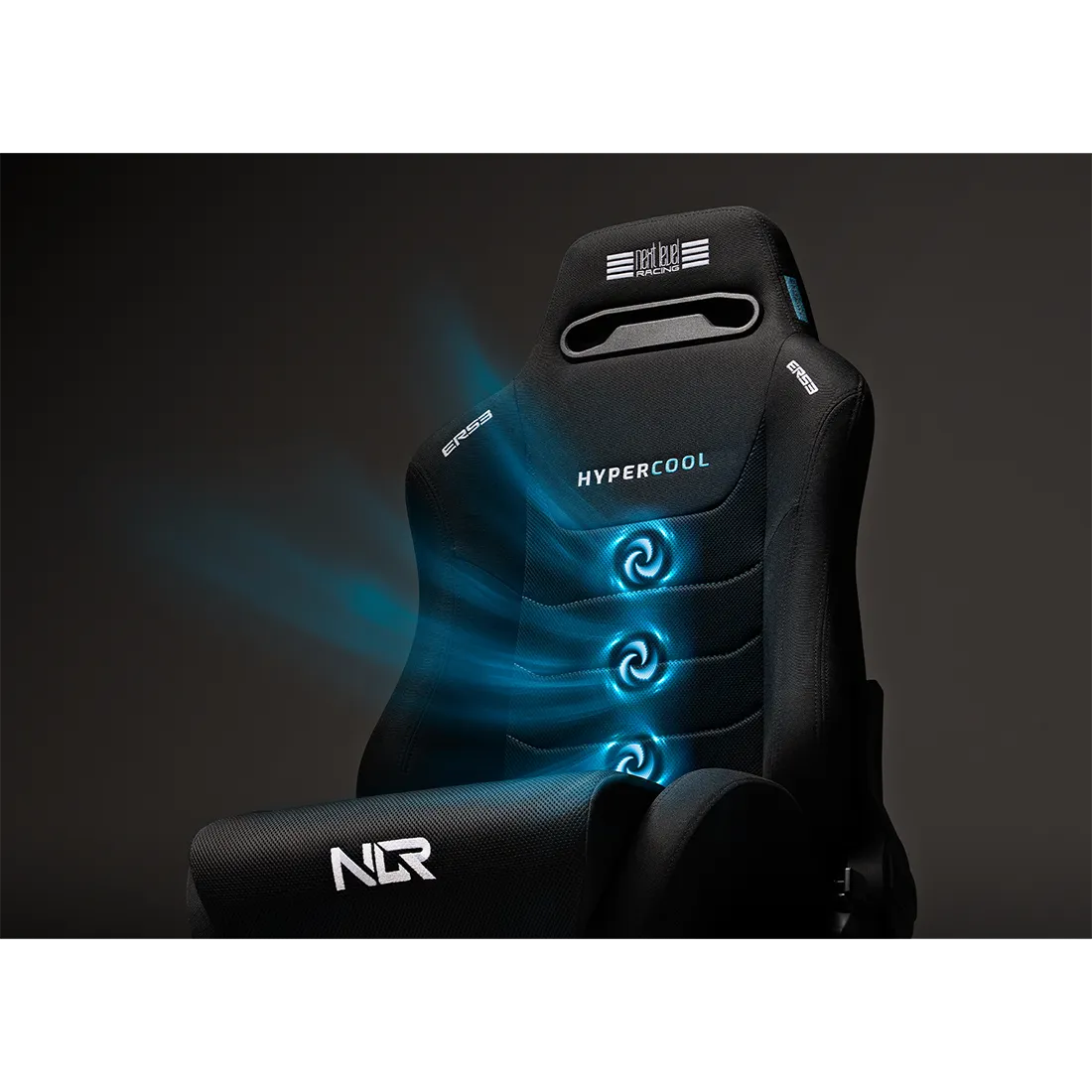 Airflow ventilatiesysteem in de rugleuning van de ERS3 Hypercool stoel