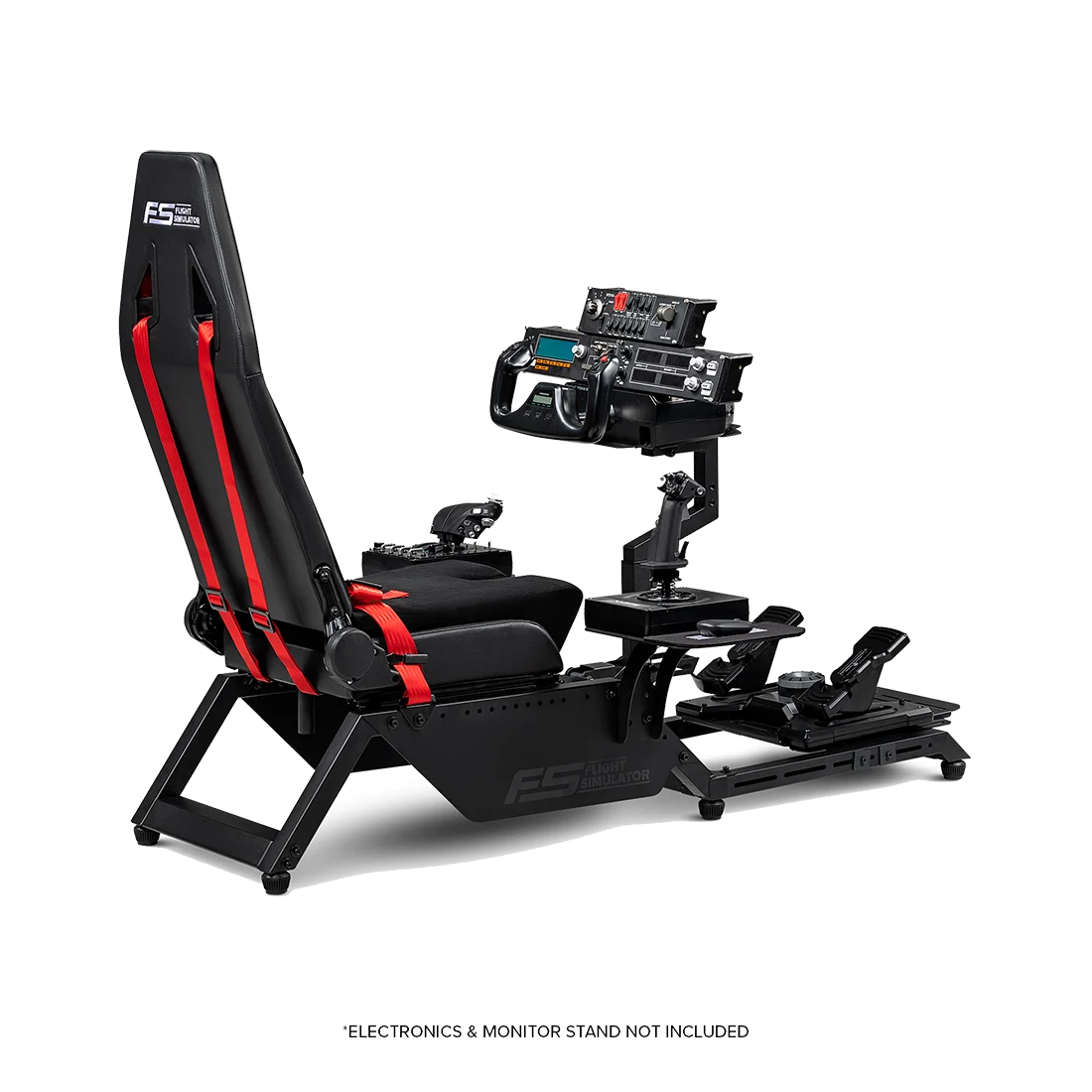 Next Level Racing Flight Simulator Cockpit met flight controls en rudderpedalen