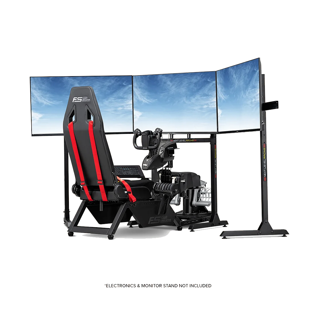 Next Level Racing Flight Simulator Cockpit met triple monitor opstelling