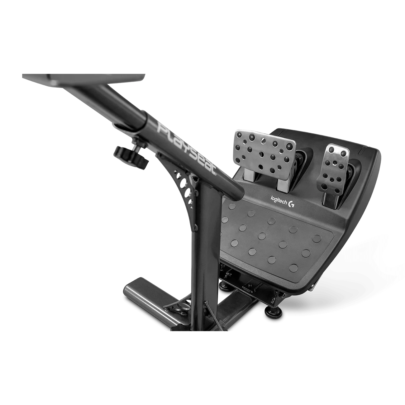 Playseat Brake Pedal gemonteerd op Logitech pedalen bij simracing setup