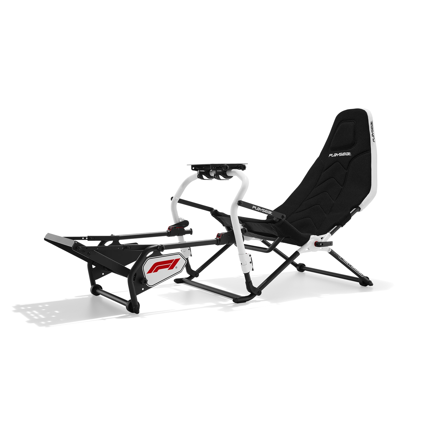Playseat Challenge DD F1 Edition zijaanzicht met verstelbare pedaalplaat