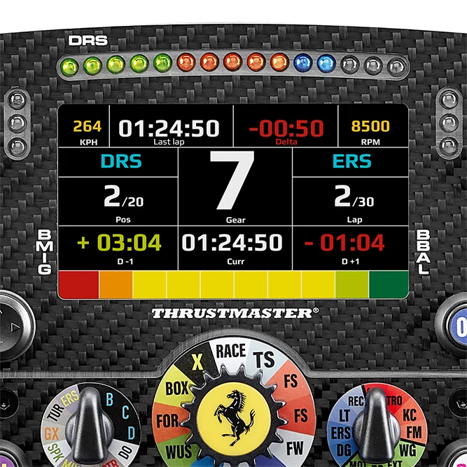 Thrustmaster Ferrari SF-25 display met telemetry en LED lights