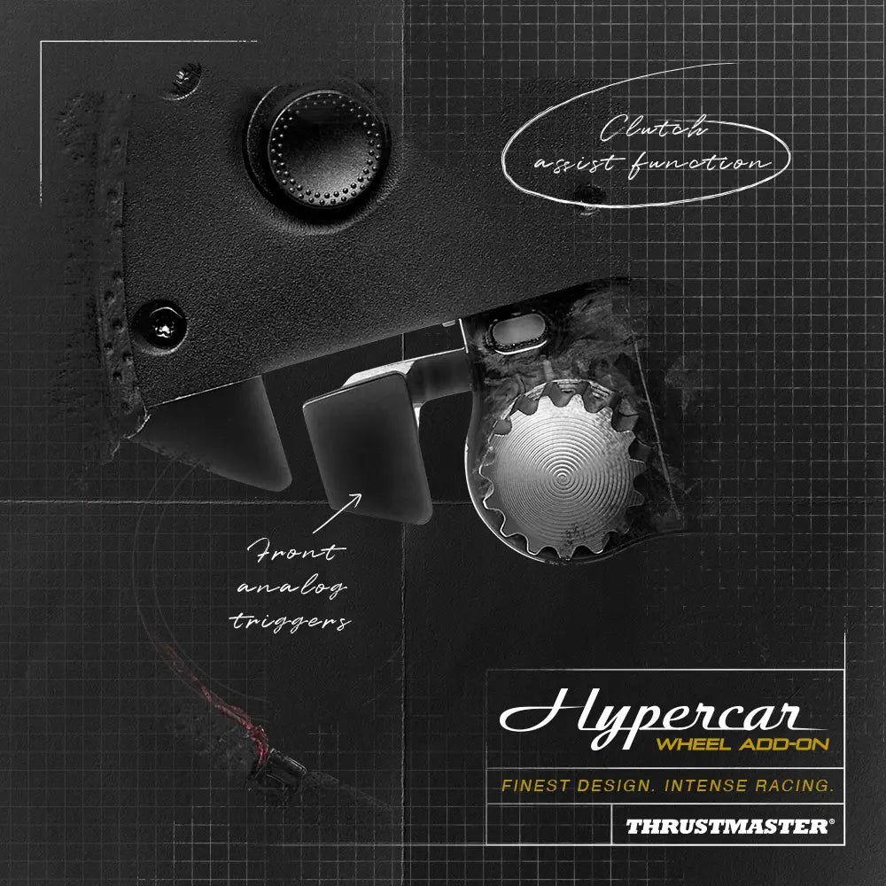 Analoge Dual Clutch triggers van de Thrustmaster HYPERCAR Wheel Add On