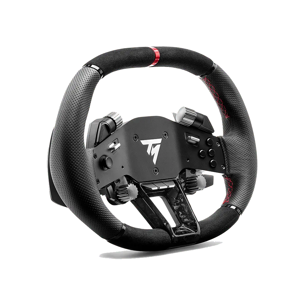 Schuin vooraanzicht van de Thrustmaster HYPERCAR Wheel Add On simrace stuur