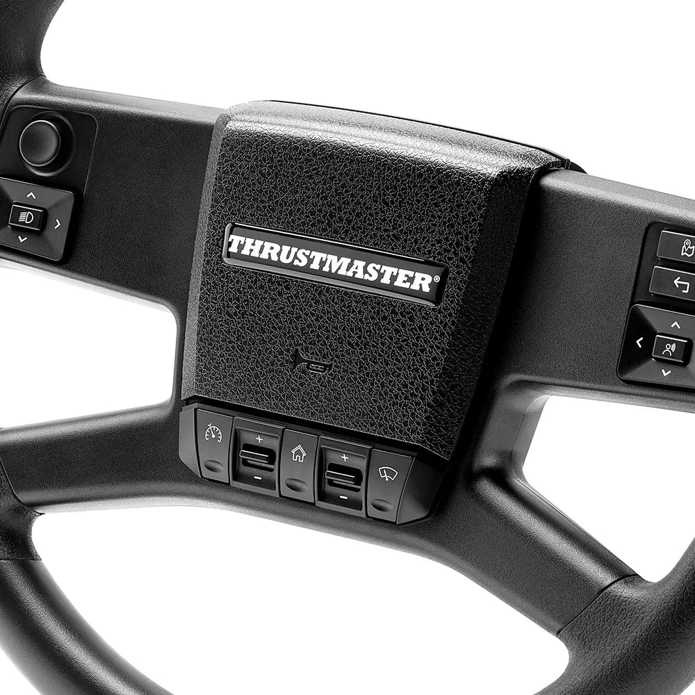 Bedieningsknoppen op het Thrustmaster SimTask Truck 40 stuur