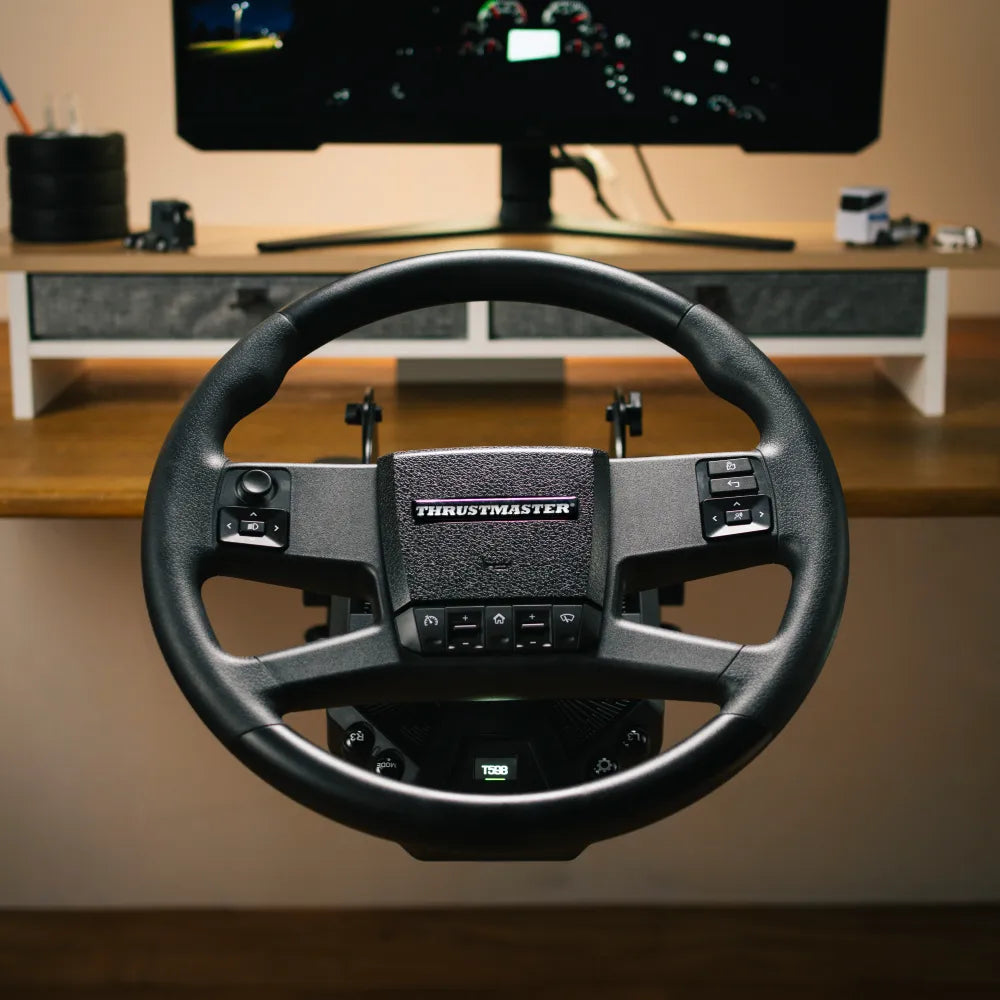 Thrustmaster SimTask Truck 40 stuur gemonteerd op Thrustmaster T598