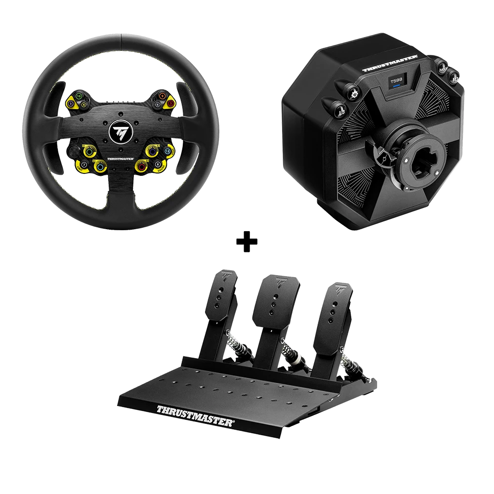 Thrustmaster T598 Direct Drive bundel met Evo Racing 32R Leather stuur en Thrustmaster Raceline Pedals III