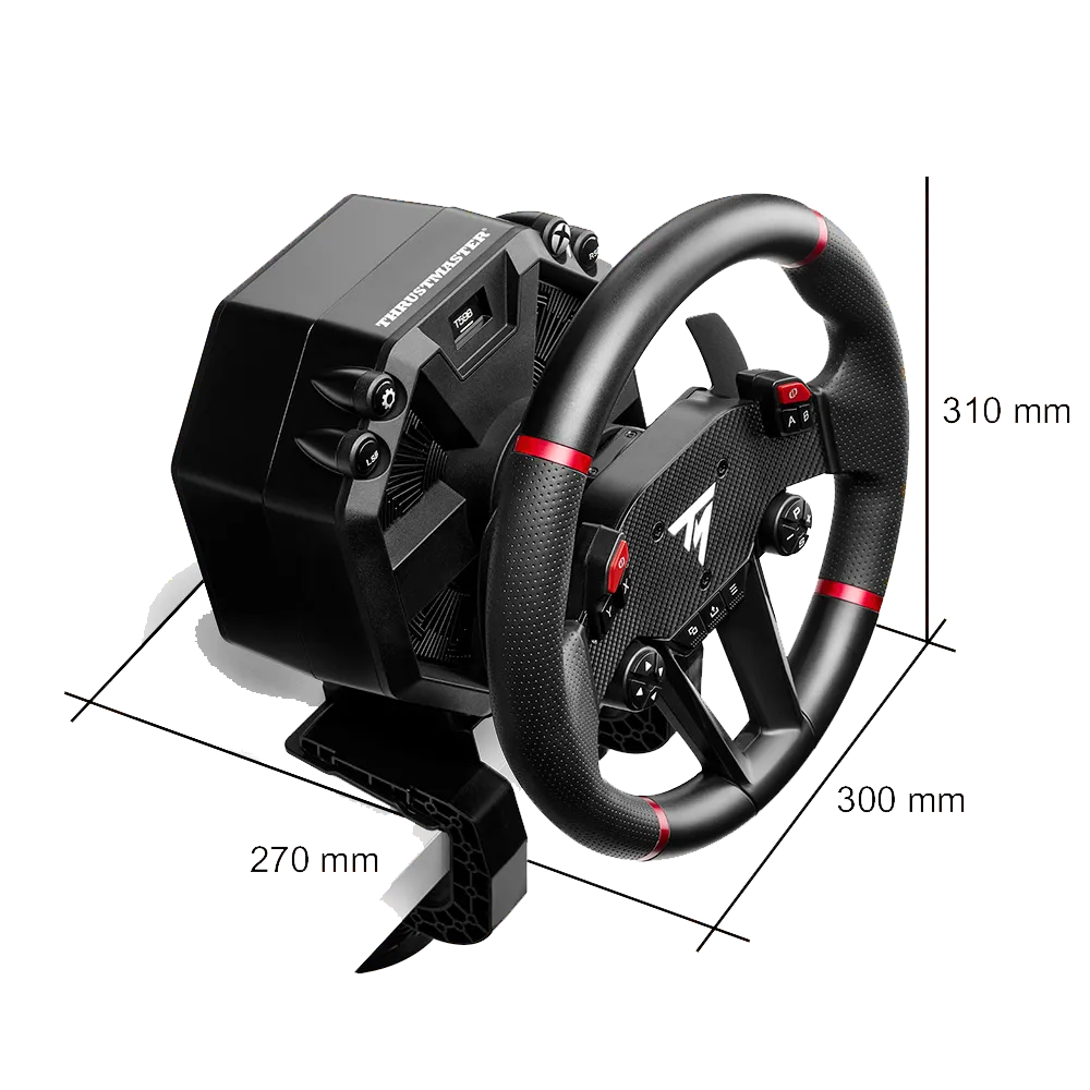 Afmetingen en montage van de Thrustmaster T598-X direct drive stuurset