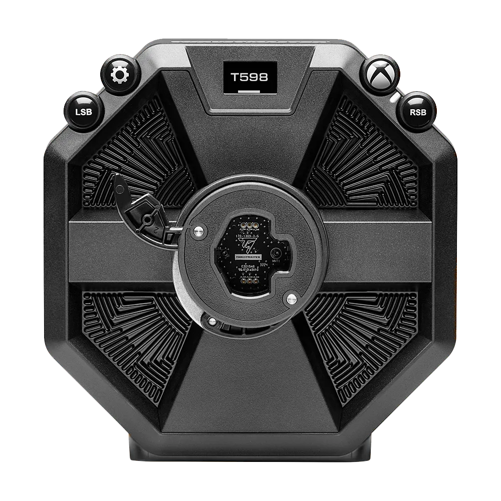 Voorzijde van de Thrustmaster T598-X direct drive wheelbase