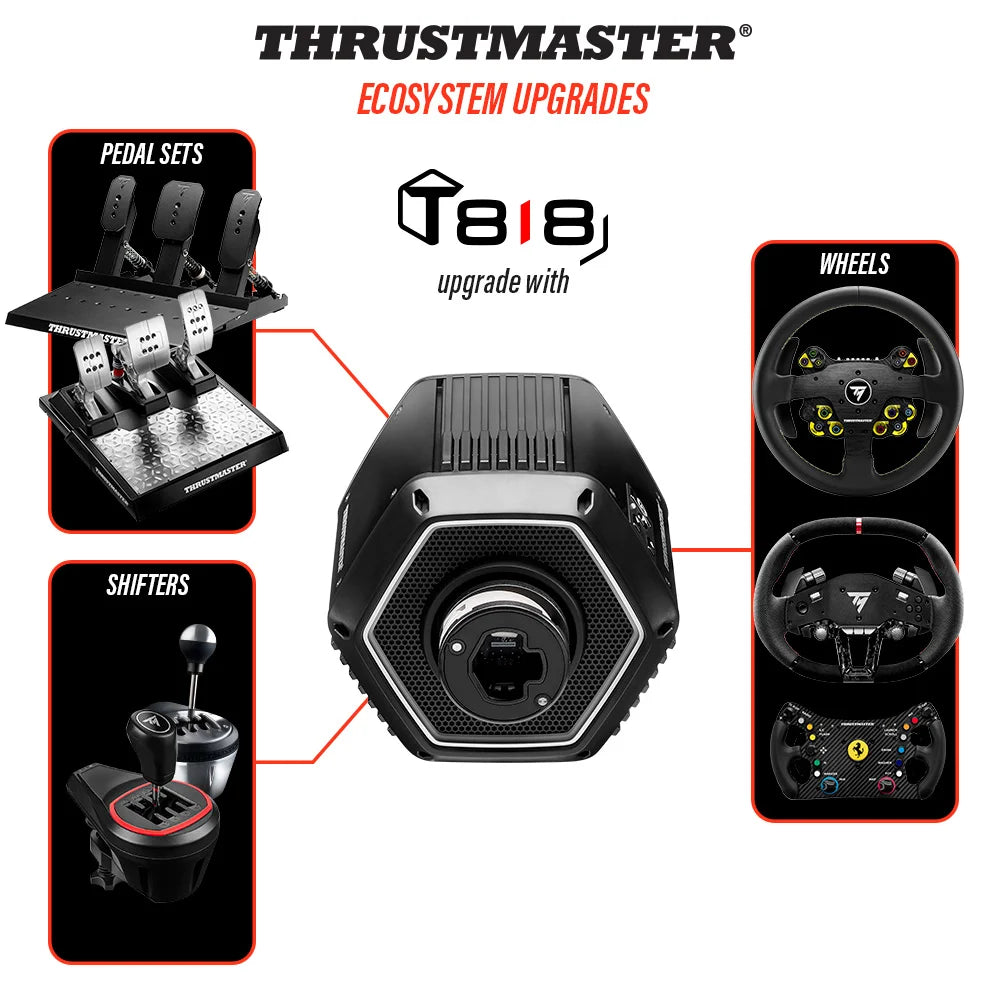 Compatibel Thrustmaster ecosysteem met simrace sturen, pedalen en shifters