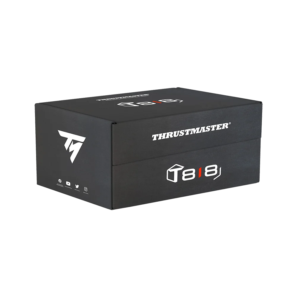 Verpakking van de Thrustmaster T818 Black Edition Direct Drive simrace wheelbase