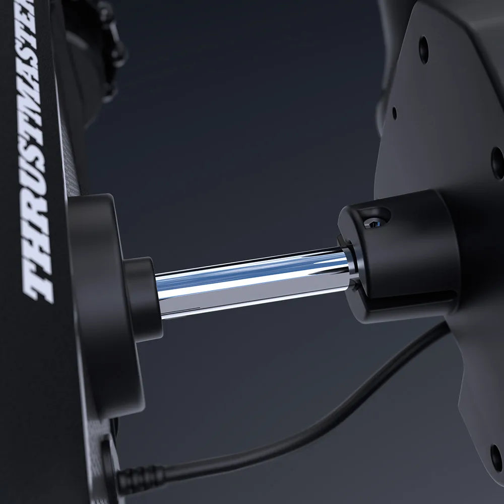 Detail van de stalen pitch-as van de Thrustmaster TCA Sky Yoke-P