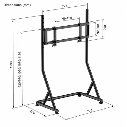 Afmetingen XXL Racing Monitor Mount Champion