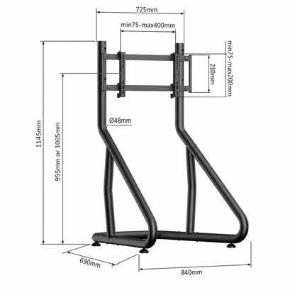 Afmetingen XXL Racing TV Mount Ultimate