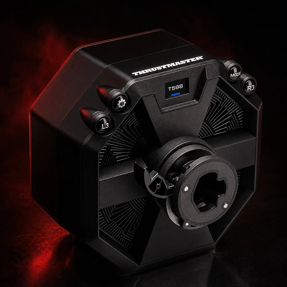 Voorkant schuin van Thrustmaster T598 simrace wheelbase