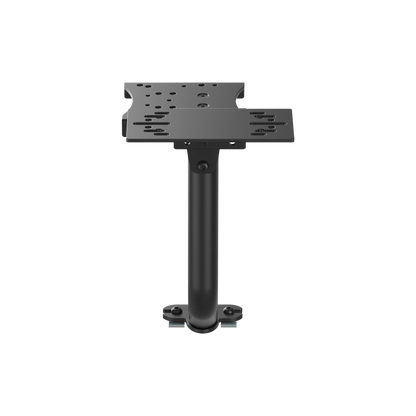 Bovenaanzicht van de XXL Racing shifter en handrem houder met verstelbare montagegaten voor sim racing setup