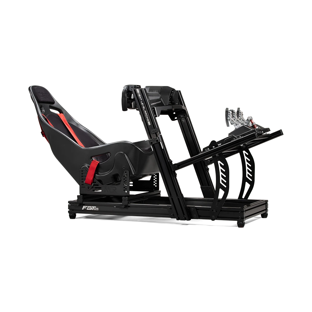 Next Level Racing F-GT Elite Lite in Formule 1 rijpositie met ES1 Bucket seat