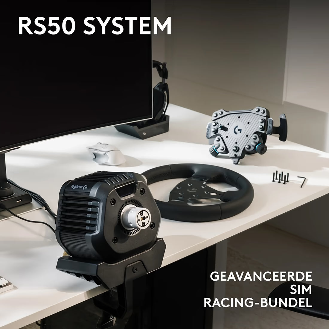 Logitech G RS50 Direct Drive sim racing bundle met wheelbase en stuurwiel