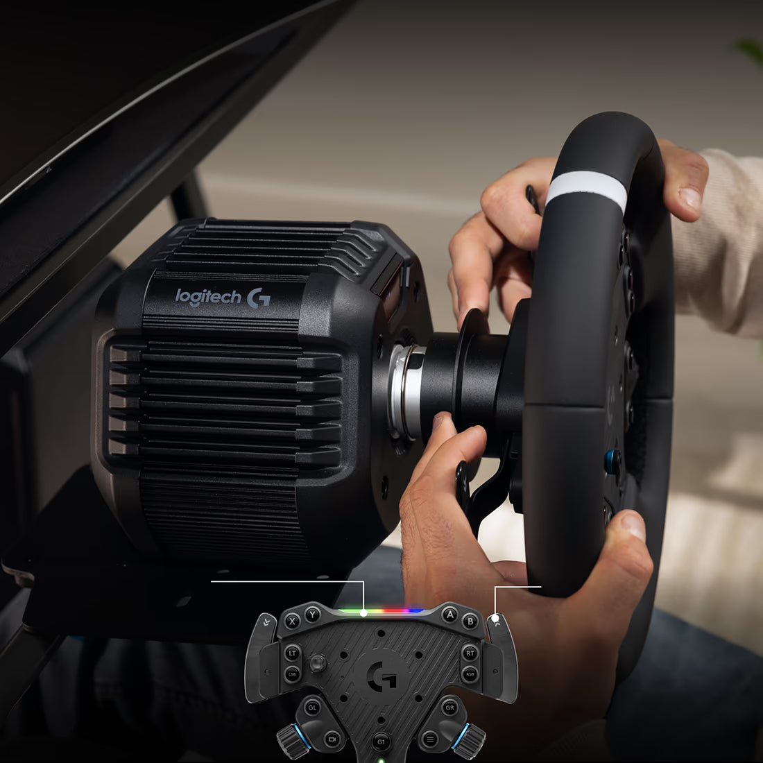 Logitech G RS50 Quick Release systeem voor eenvoudig wisselen van stuurwielen