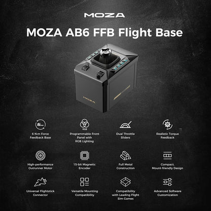 MOZA AB6 FFB flight base force feedback flight simulator base features