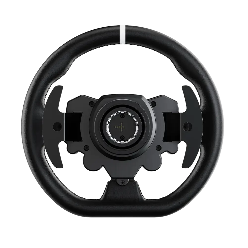 Achterkant van het Moza ES stuurwiel met quick release aansluiting