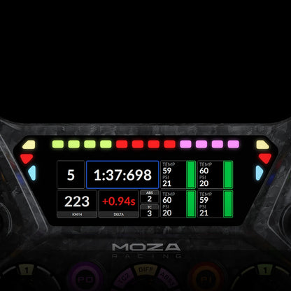 Moza KS Pro stuur met realtime telemetrie en schakellampen