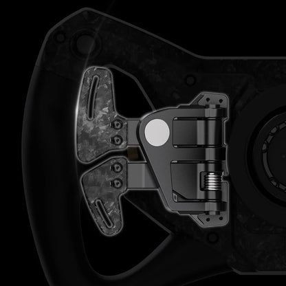 Achterzijde van Moza KS Pro stuurwiel met magnetische shifters