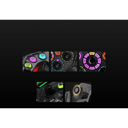 Detail van Moza KS Pro met rotary encoders en programmeerbare knoppen