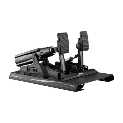 Moza mBooster active brake pedal with force feedback motor side view