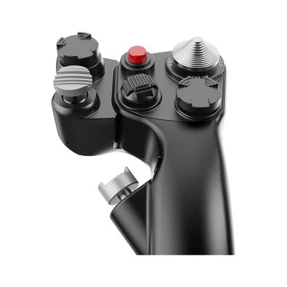 Moza MH16 flightstick close-up bovenkant bediening