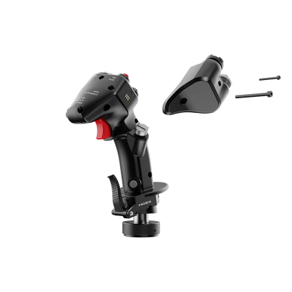 Moza MH16 flightstick zijkant met montage onderdelen