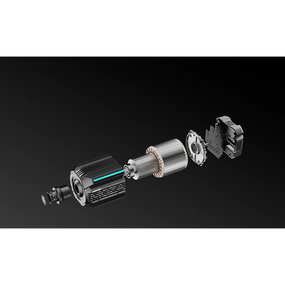 Exploded view van de Moza R21 Ultra direct drive sim racing wheelbase en interne onderdelen