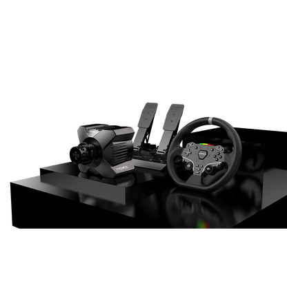 Moza Racing R3 direct drive sim racing bundle for PC on black stage