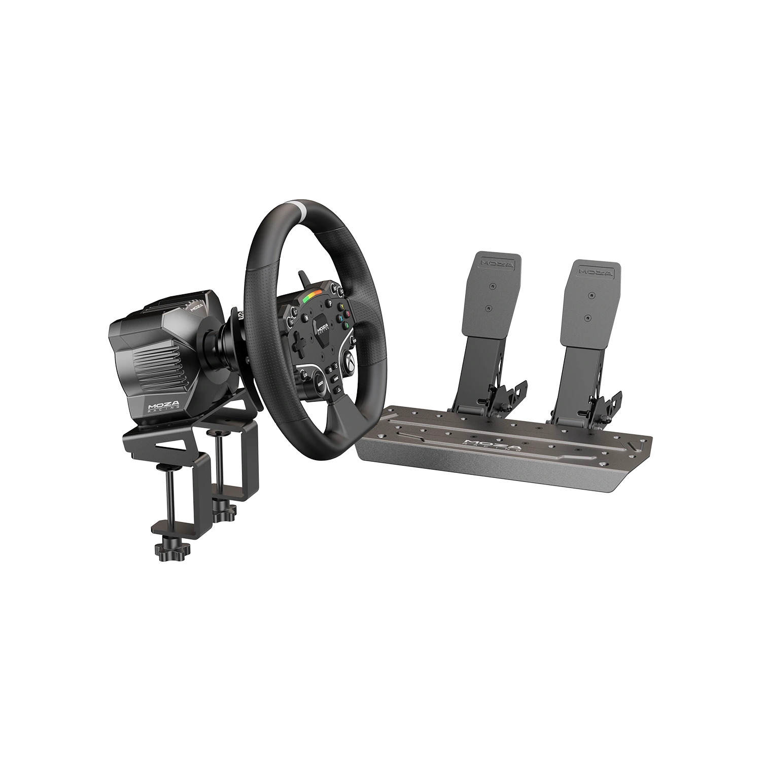 Moza Racing R3 bundle met SR-P Lite pedalen en verstelbare pedaalarmen