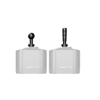 Moza Racing AB9 active shifter met twee verschillende shifter knobs