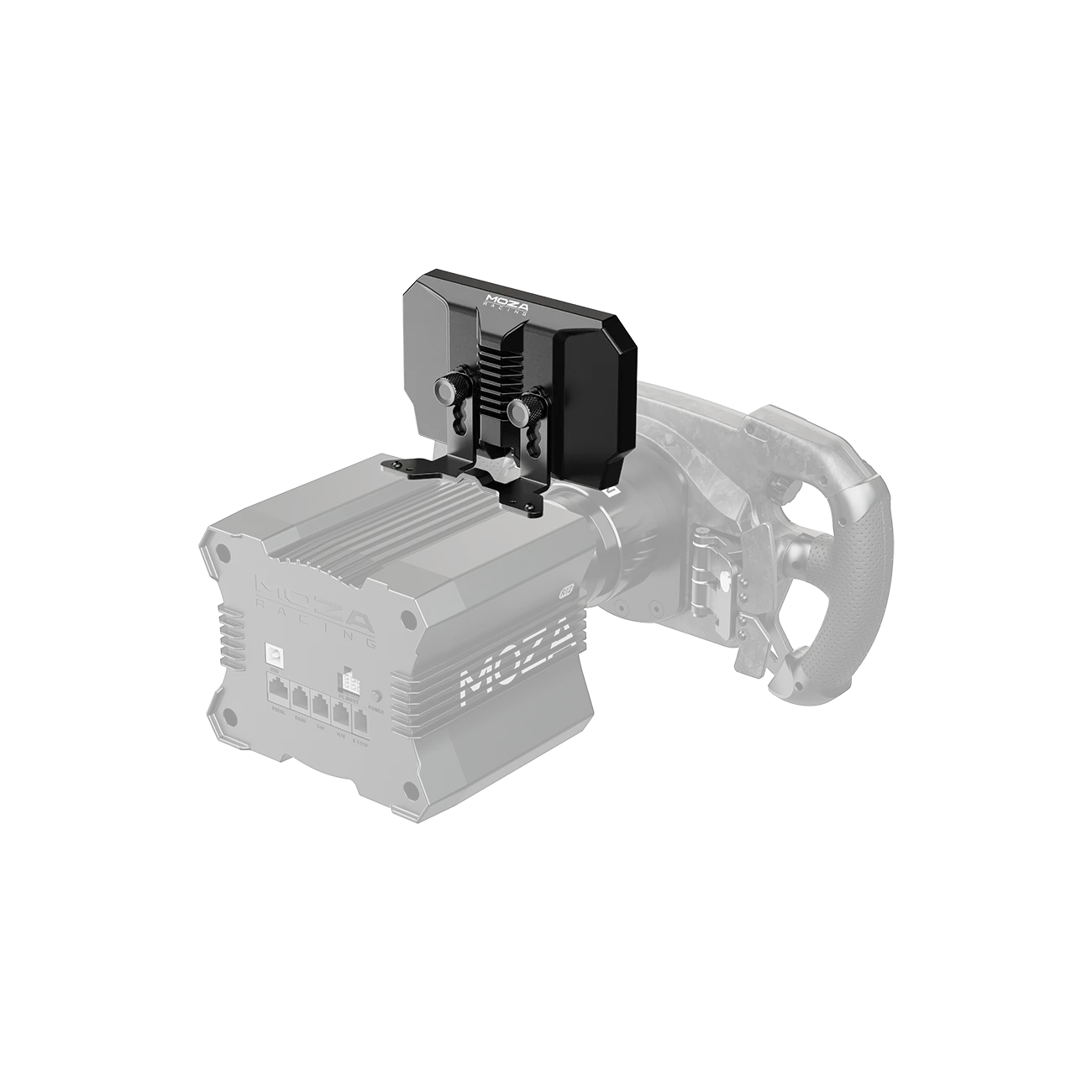 Moza Racing CM2 racing dash integrated in complete Moza Racing setup