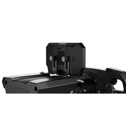 Moza Racing CM2 racing dash rear mounted view on Moza wheelbase