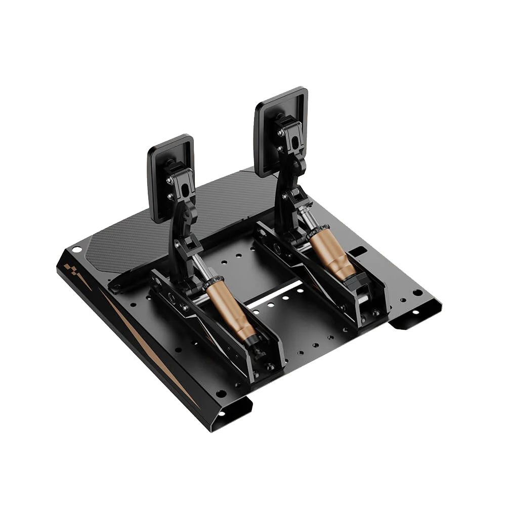 Moza CRP2 simracing pedals rear view with load cell mechanism
