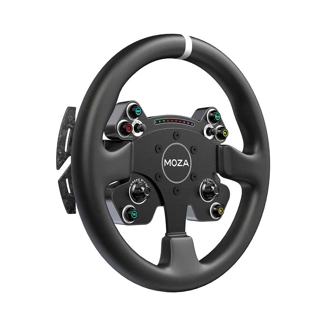 Moza Racing CS V2P steering wheel left angled view