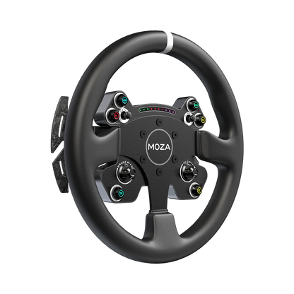 Moza Racing CS V2P steering wheel left angled view